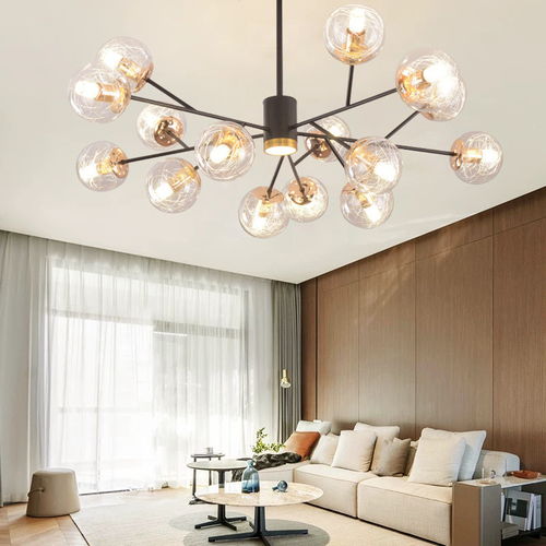 創意簡約與現代融合 湯河店北歐大氣魔豆分子吊燈